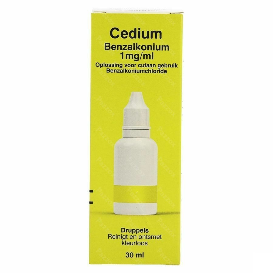 Cedium Benzalkonium 1mg/ml Ontsmetting Druppels 30ml