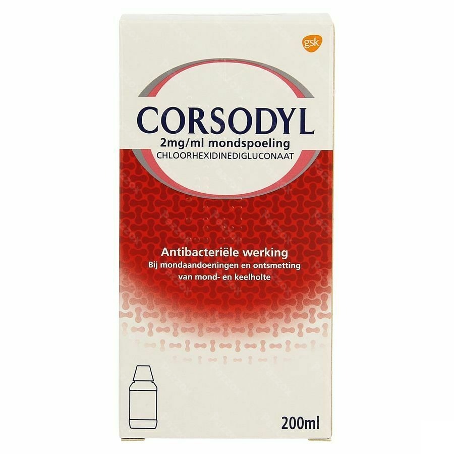 Corsodyl 2mg/ml Opl Mondwater 200ml