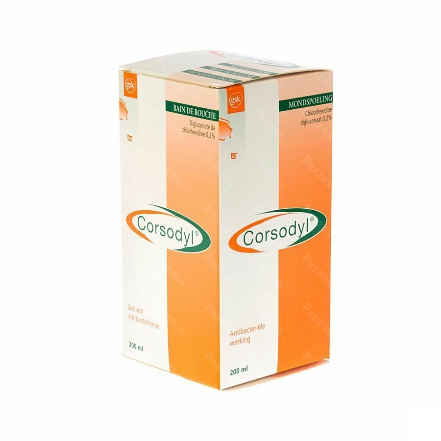 Corsodyl 2mg/ml Opl Mondwater 200ml