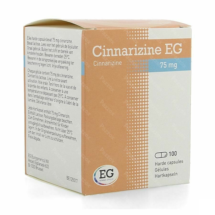 Cinnarizine EG 75mg 100 Capsules
