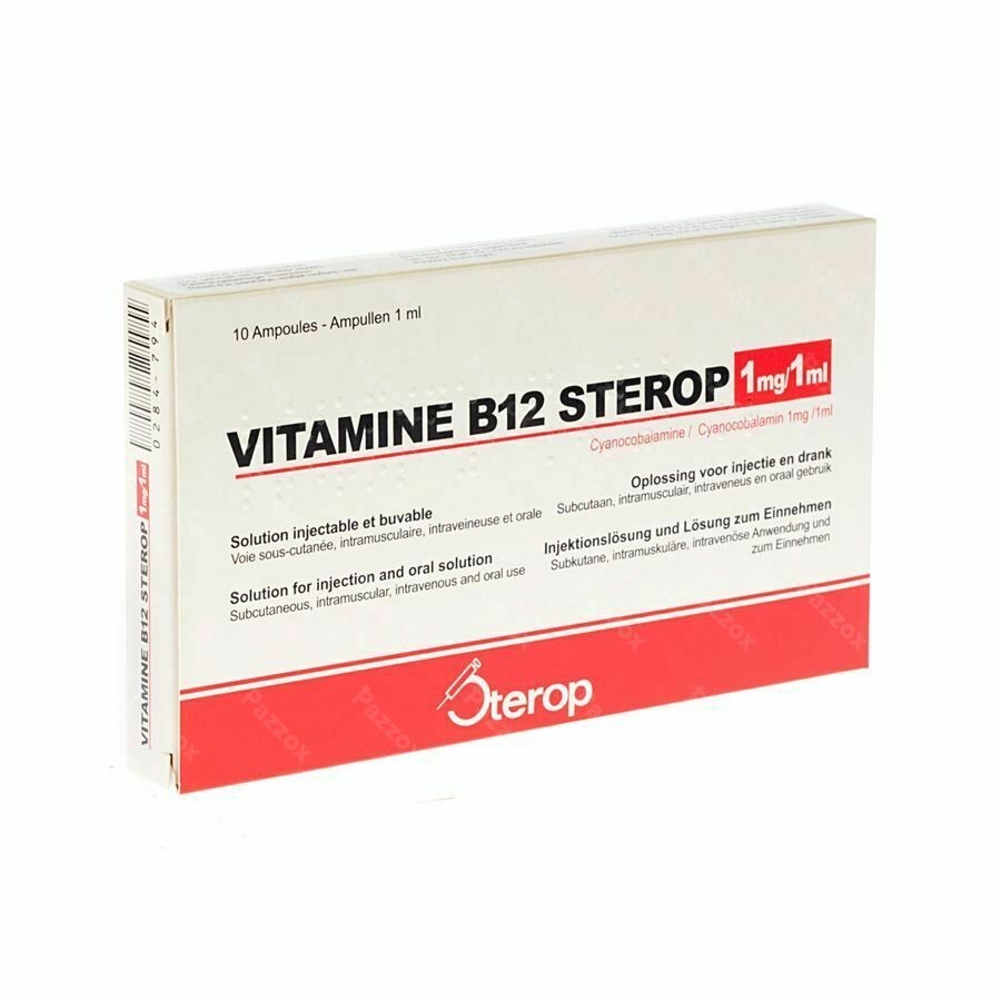 Sterop Vitamine B12 1mg/1ml 10 kopen Pazzox