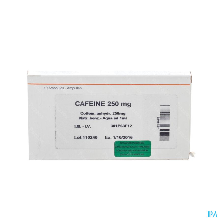 Cafeine+benz Na Amp 10 X 250mg/1ml
