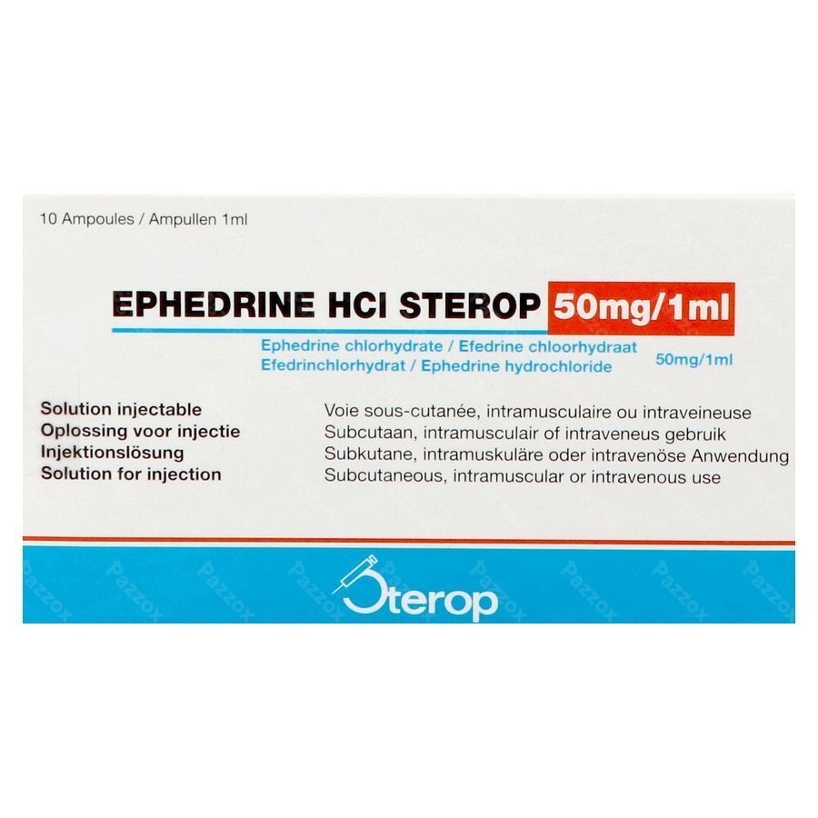 Sterop Efedrine Hcl 50mg 1ml 10 Amp