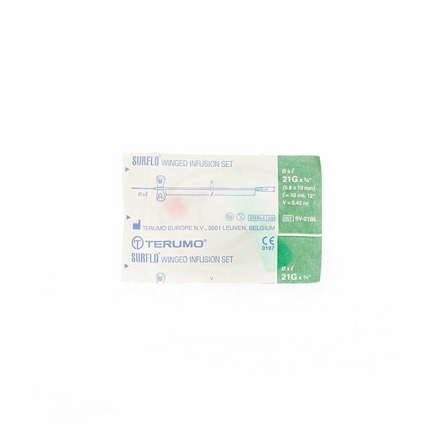 Terumo Vleugelnaald 21g Groen