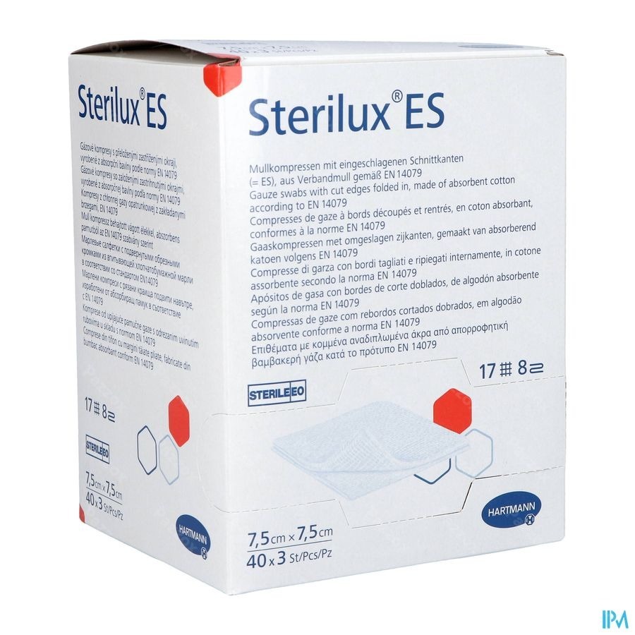 Hartmann Sterilux Es 7,5x7,5cm 8l. St. 40x3 P/s