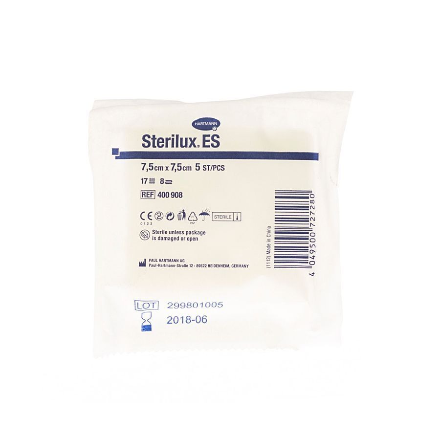 Sterilux Es 7,5x7,5cm 8l.st. 30x5 P/s