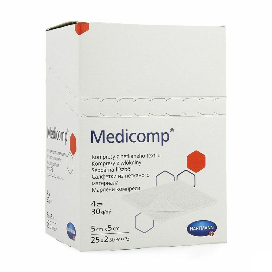 Medicomp 5x5cm 4l. St. 25x2 P/s
