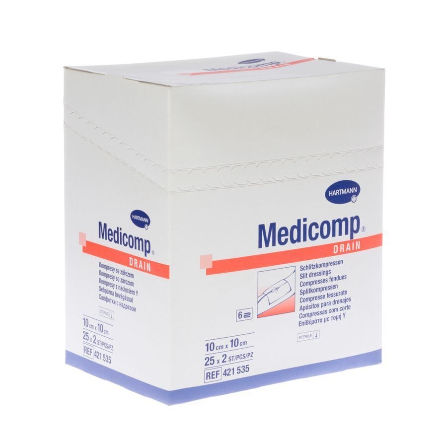 Medicomp Drain 10x10cm 6l. St.25x2 P/s