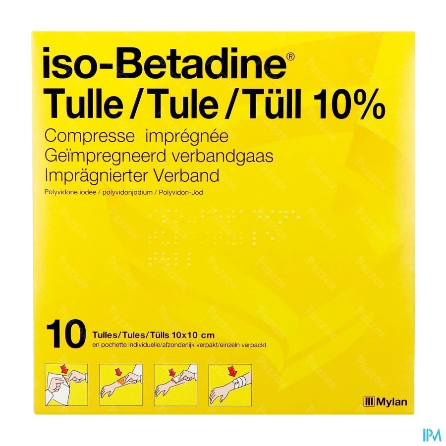 Iso-Betadine 10% 10 Tulles 10 x 10 cm