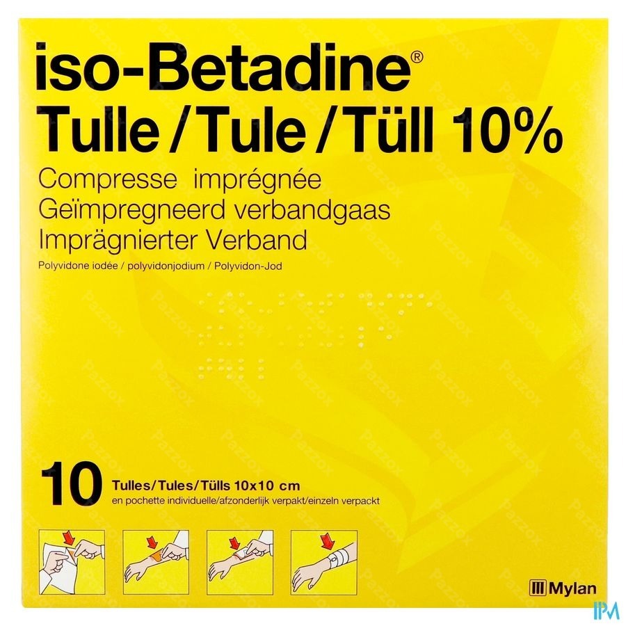 Iso-Betadine 10% 10 Tulles 10 x 10 cm