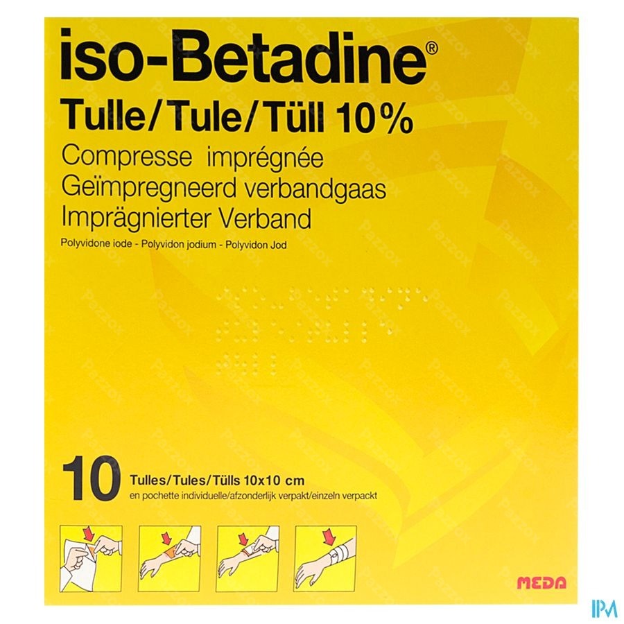 Iso-Betadine 10% 10 Tulles 10 x 10 cm