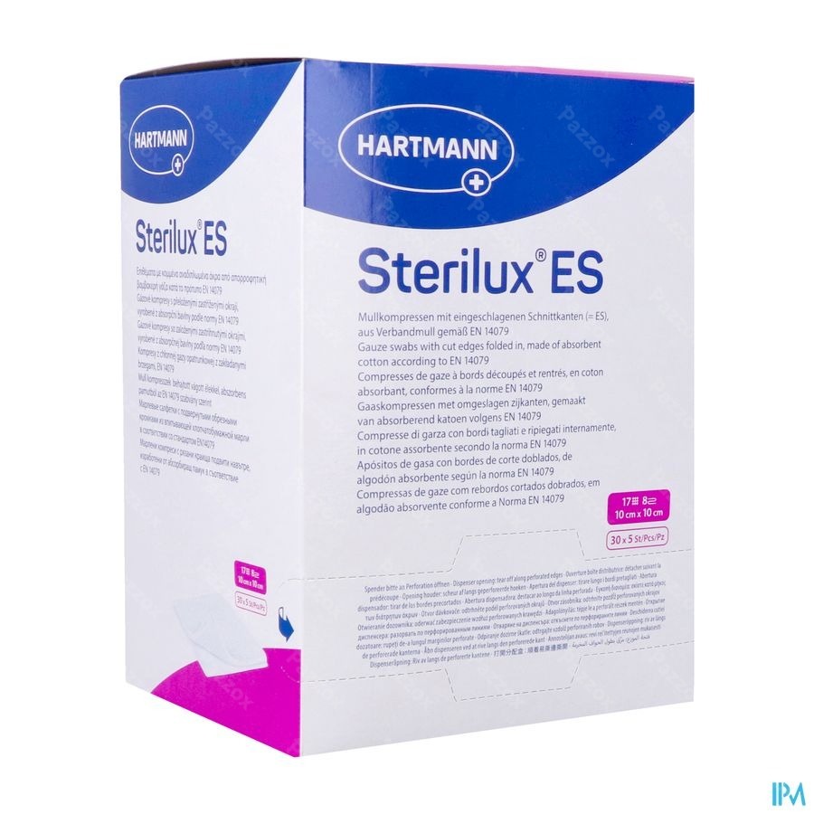 Sterilux Es 10x10cm 8l.st. 30x5 P/s