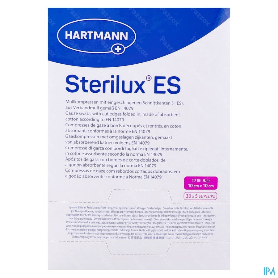 Sterilux Es 10x10cm 8l.st. 30x5 P/s