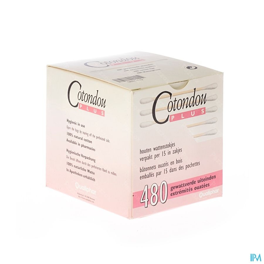 Cotondou Plus Wattenstaafje Hout 240 Stuks