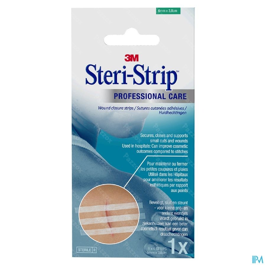 Steri-strip 3m Ster 6,0mmx 38mm Doos 1x 6 1542p-1