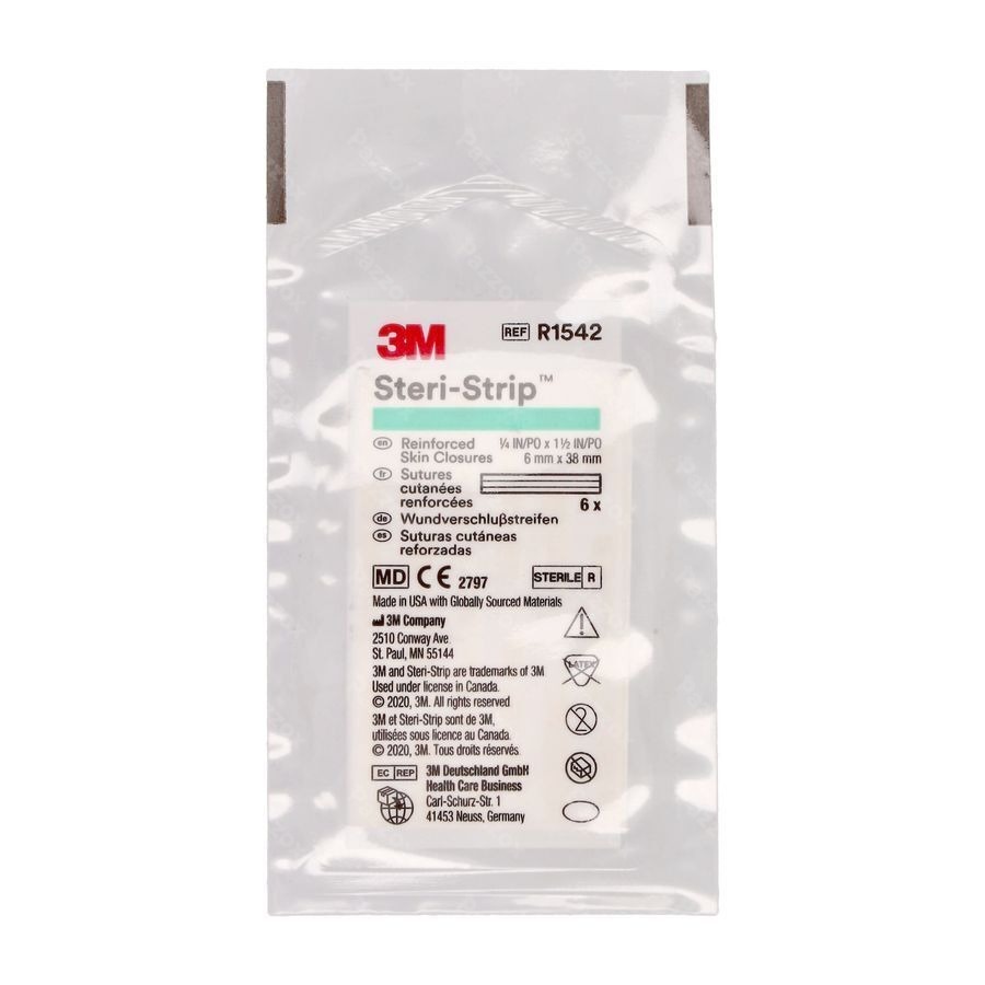Steri-strip 3m Ster 6,0mmx 38mm Doos 1x 6 1542p-1