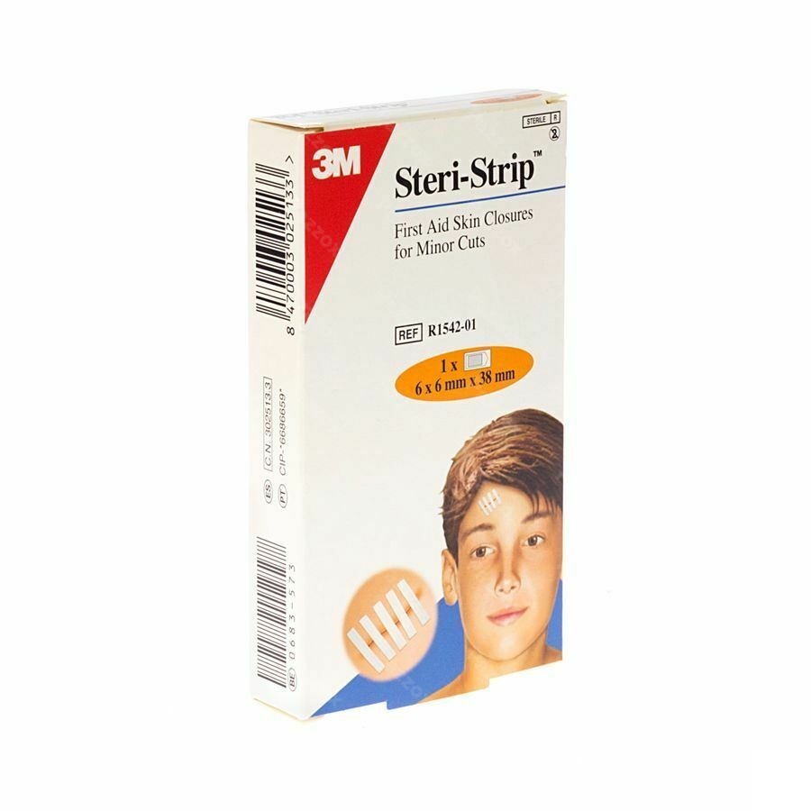 Steri-strip 3m Ster 6,0mmx 38mm Doos 1x 6 1542p-1