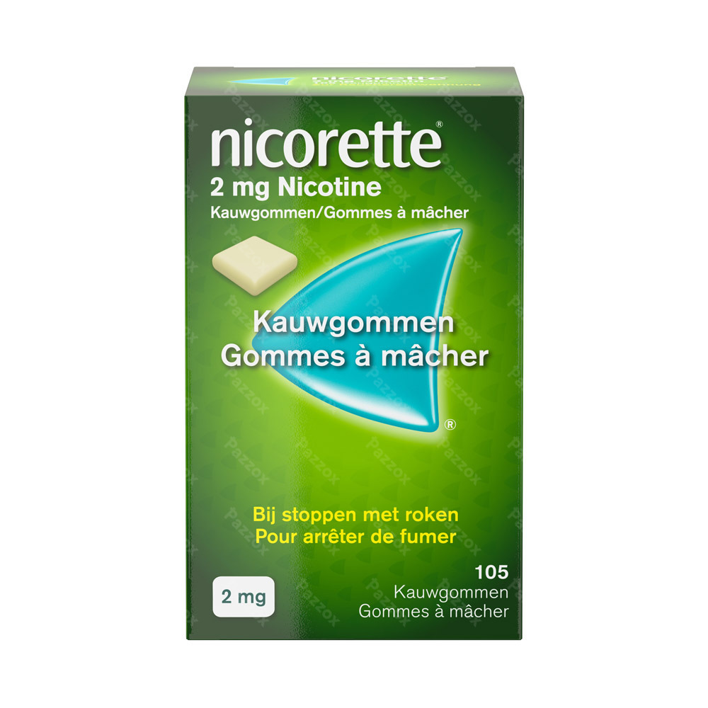Nicorette Kauwgom Suikervrij 105x2mg