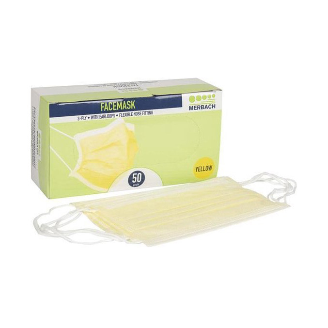Chirurgische Mondmaskers Geel Type 2R 50 Stuks