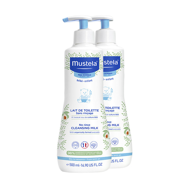 Mustela Toiletmelk Zonder Spoelen 500ml 1+1 Gratis