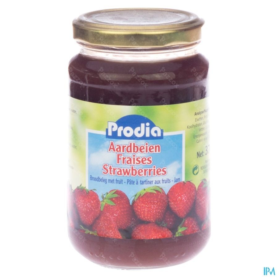 Prodia Jam Aardbeien + Fructose 370g 6090 Revogan
