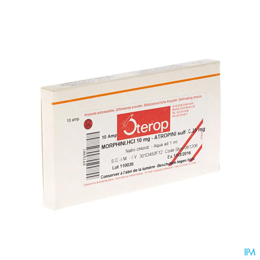 Sterop Morf Hcl 10mg + Atropine 0,25mg