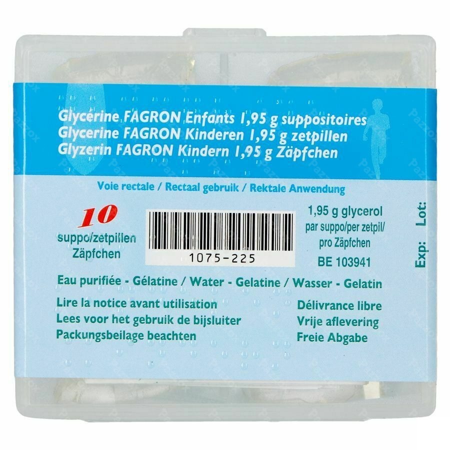 Fagron Glycerine 10 Kinder Suppo's 