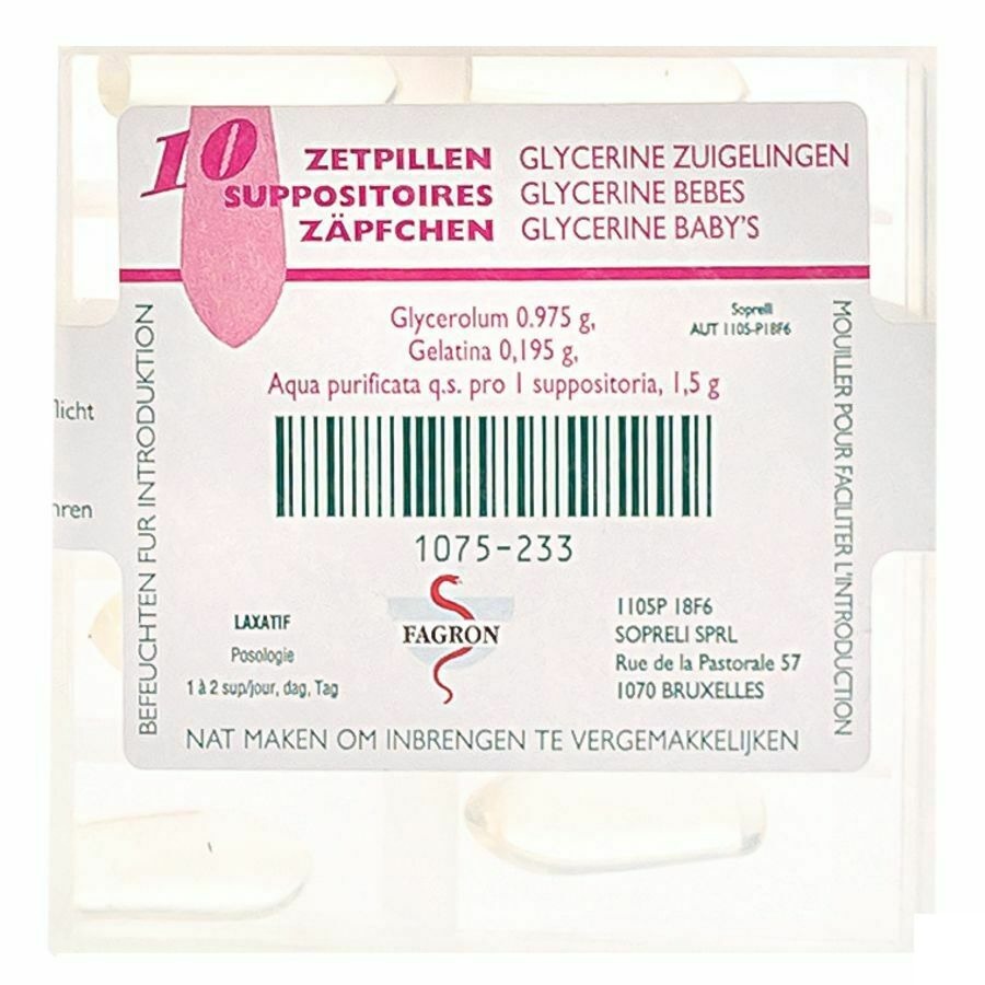 Glycerine Suppo Bb 10 Fag