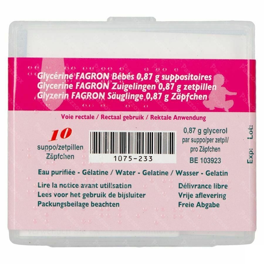 Glycerine Suppo Bb 10 Fag