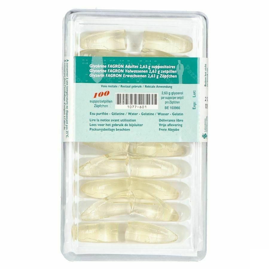 Glycerine Suppo Volw 100 Fag