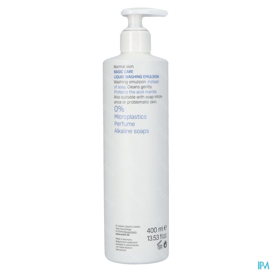 Eubos Zeep Vloeibaar Blauw N/parf 400ml