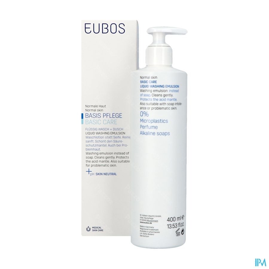 Eubos Zeep Vloeibaar Blauw N/parf 400ml