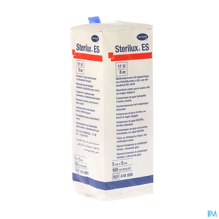 Sterilux Es 5x5cm 8l.nst. 100 P/s