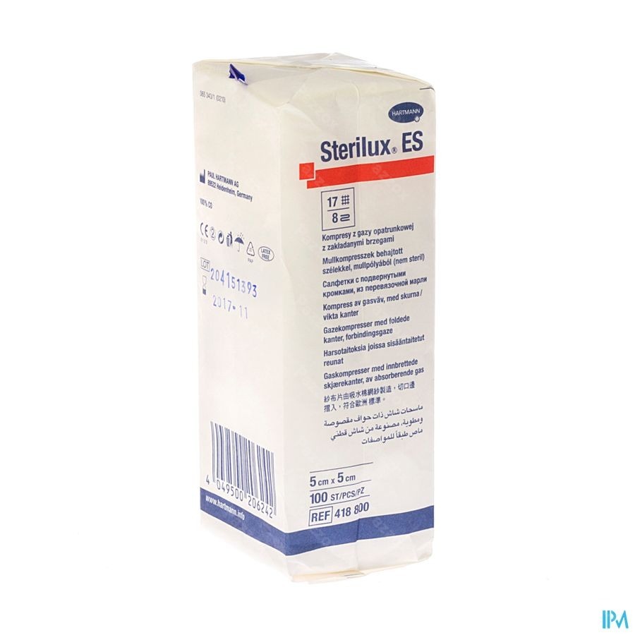 Sterilux Es 5x5cm 8l.nst. 100 P/s