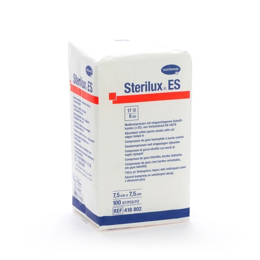 Sterilux Es 7,5x7,5cm 8l.nst. 100 P/s