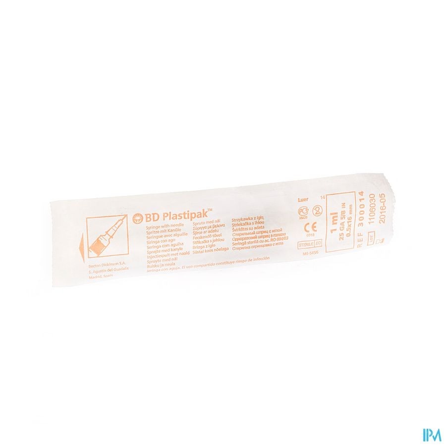 Bd Plastipak Spuit+nld Tuberc.1ml 25g 5/8 1 303175