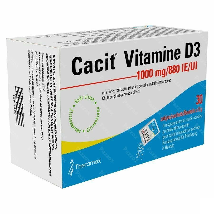Cacit Vit. D3 1000mg/880ie Bruisgranul. Zakje 30