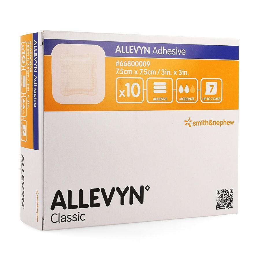 Allevyn Verb Adh Hydrocel. 7,5x 7,5cm 10 66800009 afbeelding