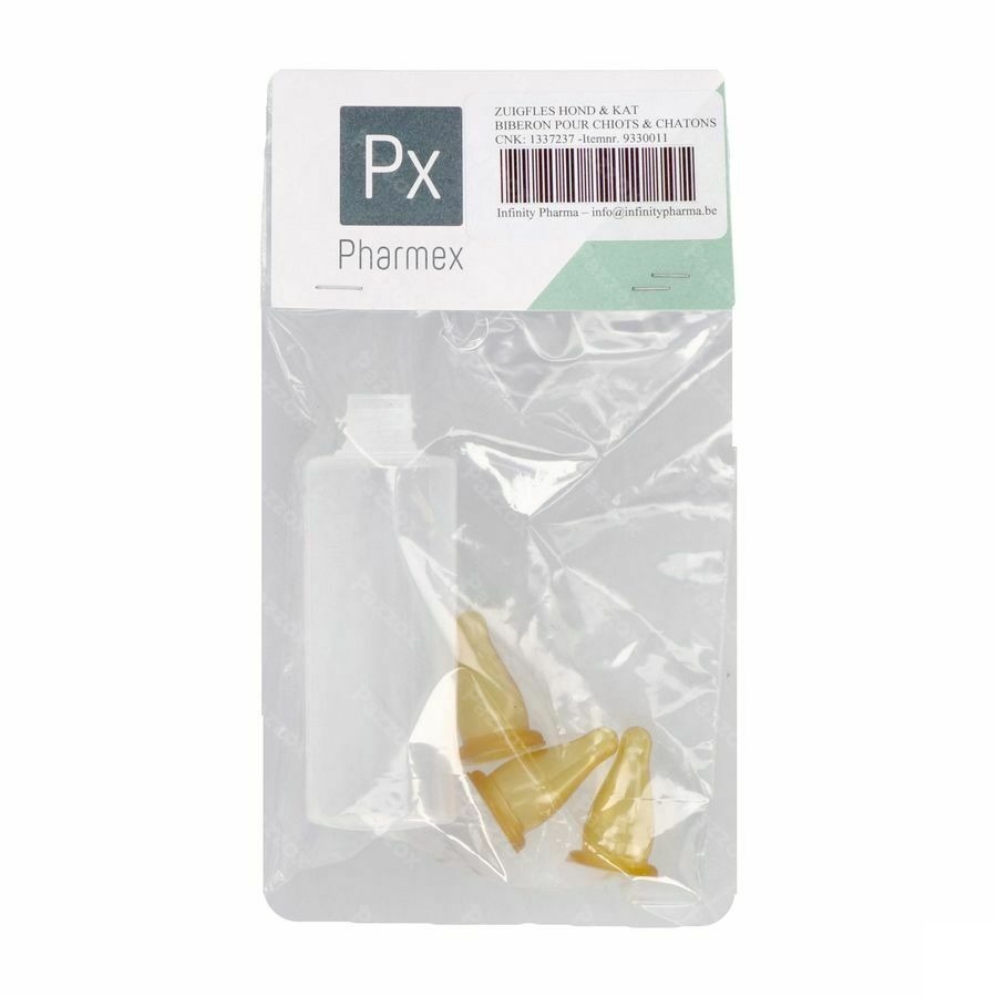 Appeg Zuigfl Plast + 3 Spenen Kat-hond100