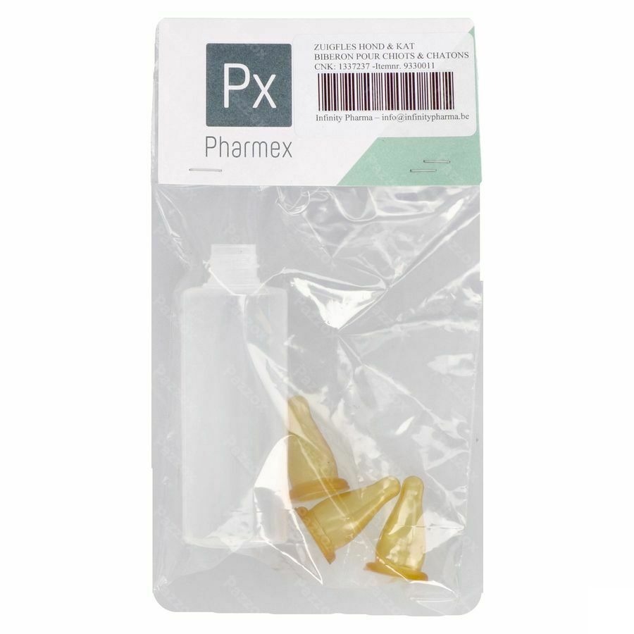 Appeg Zuigfl Plast + 3 Spenen Kat-hond100