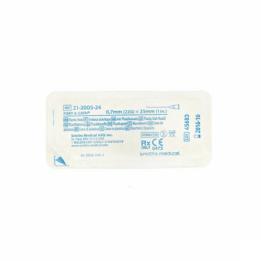 Port Cath Naald 22g 0,7mmx2,54cm Re