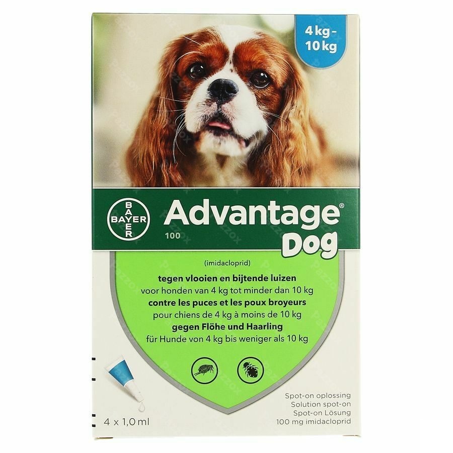 Advantage 100 Honden 4<10kg 4x1,0ml