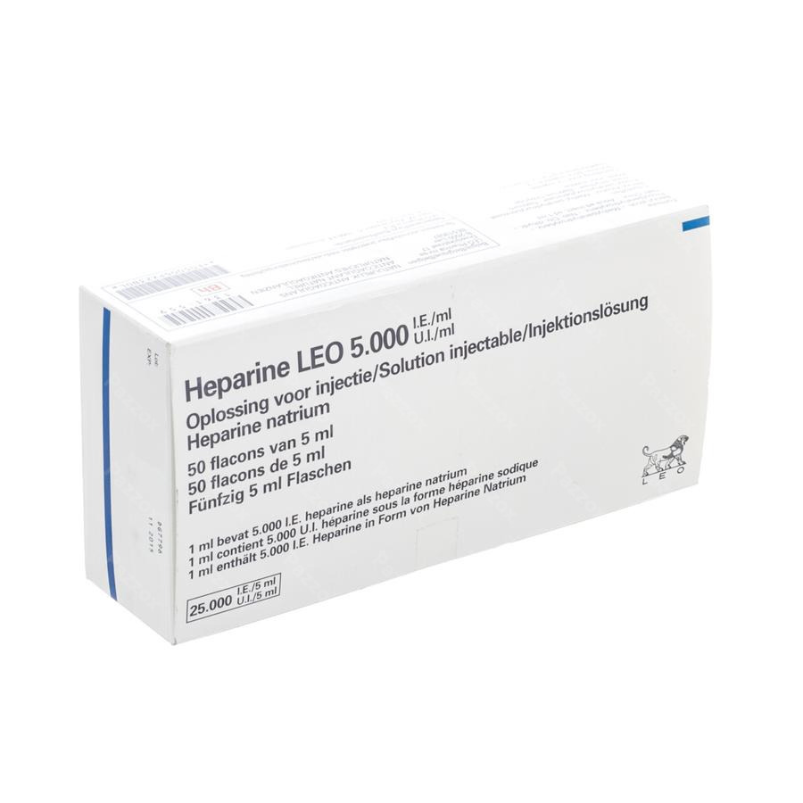 Heparine Leo 50 Amp 5000 Ui 5ml