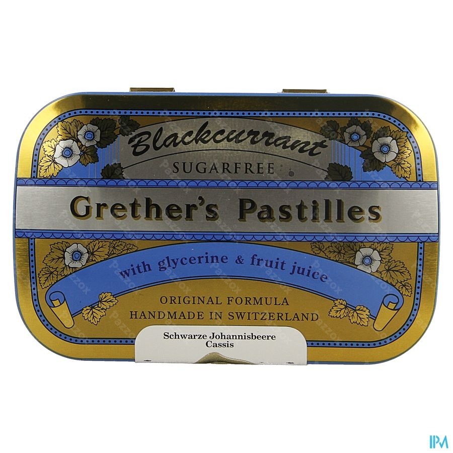 Blackcurrant Grethers Zonder Suiker Past 110g