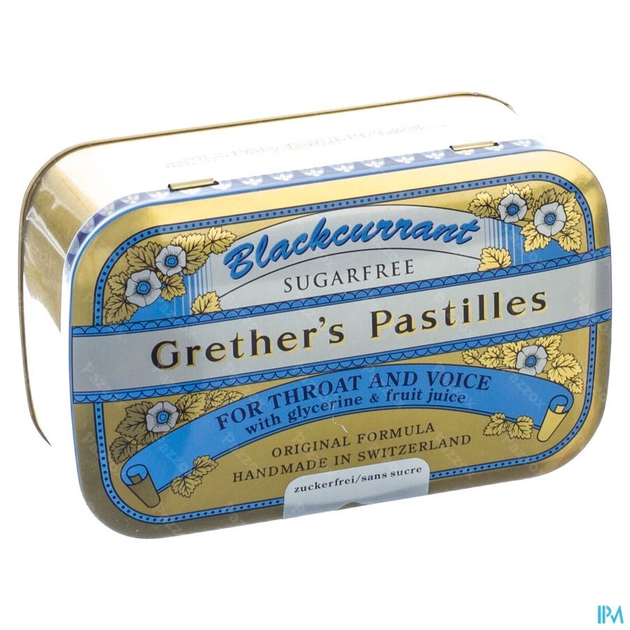 Blackcurrant Grethers Zonder Suiker Past 110g
