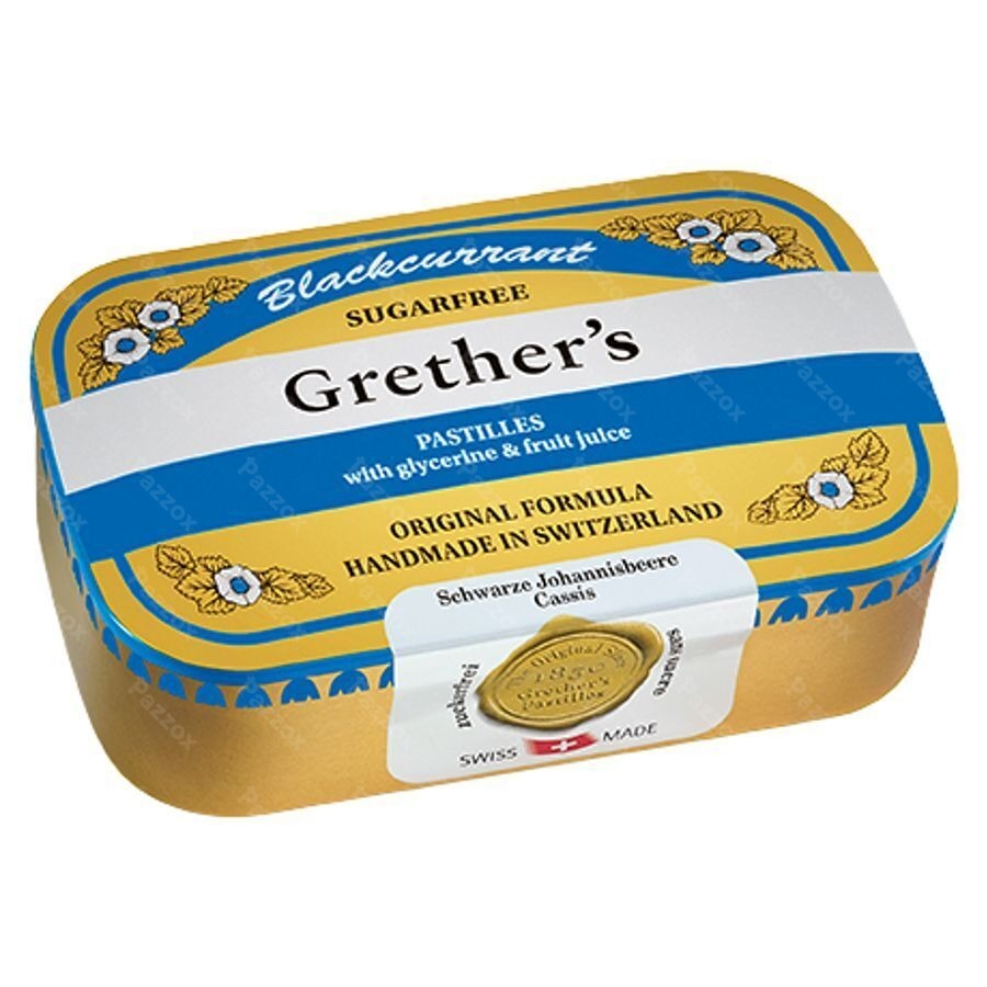 Blackcurrant Grethers Zonder Suiker Past 110g