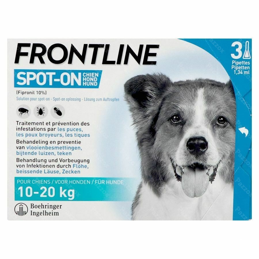 Frontline Spot On Hond 10-20kg Pipet 3x1,34ml
