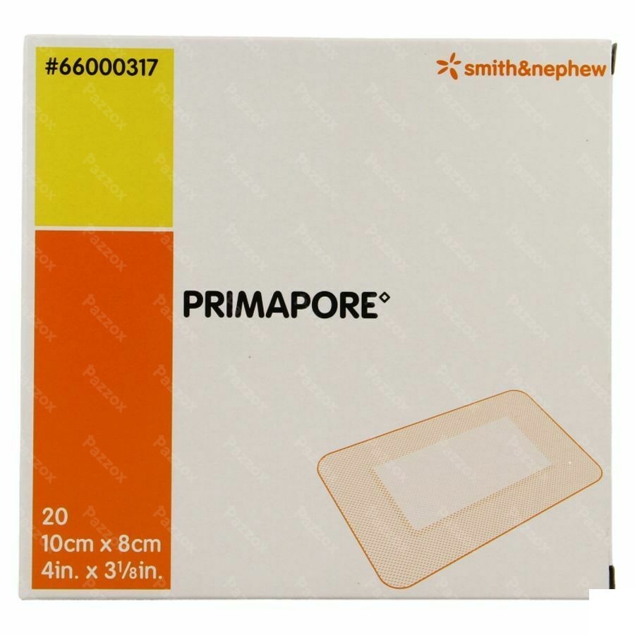 Primapore S&n Verb Post-op 10cmx 8cm 20 66000317