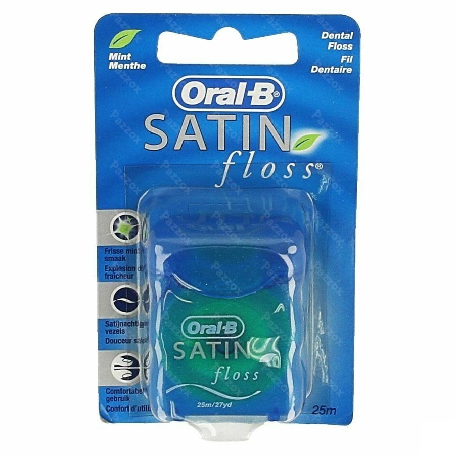 Oral-b Floss Satin Tape Mint Waxed 25m