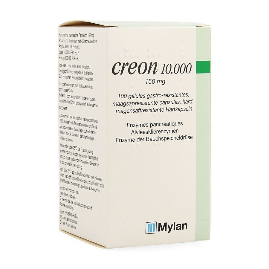 Creon 10000 Caps Maagsapresist Hard 100 X 150mg